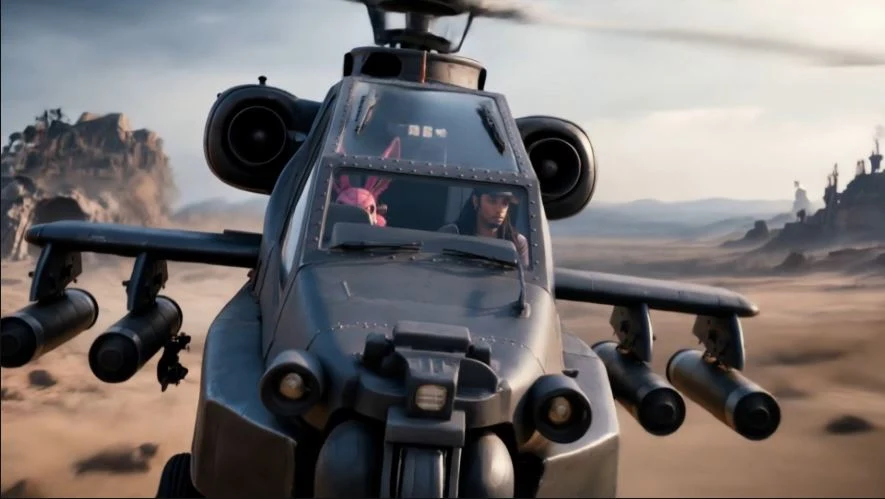 Cinematic aircraft scene