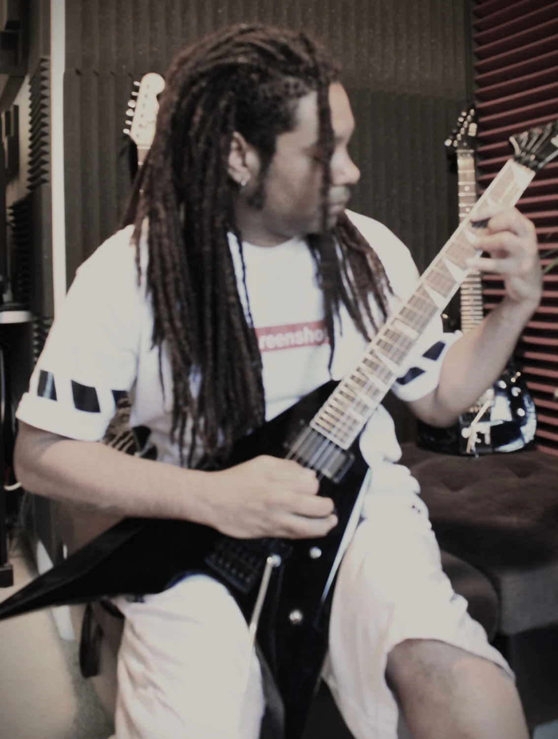 Nappy Soldier tracking guitar